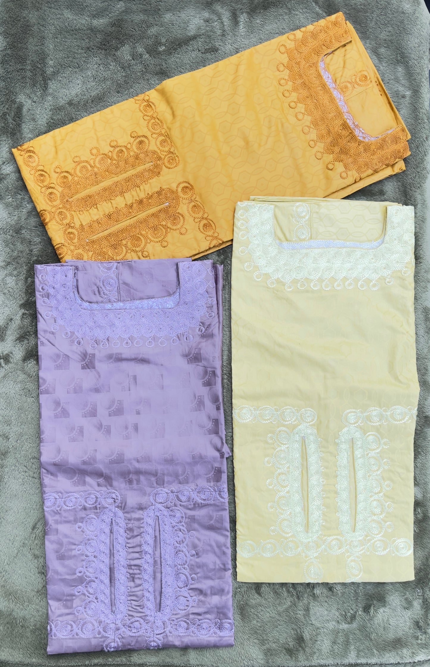 Baye Lahad with Matching Scarf – Premium Bazin Riche Embroidery Set