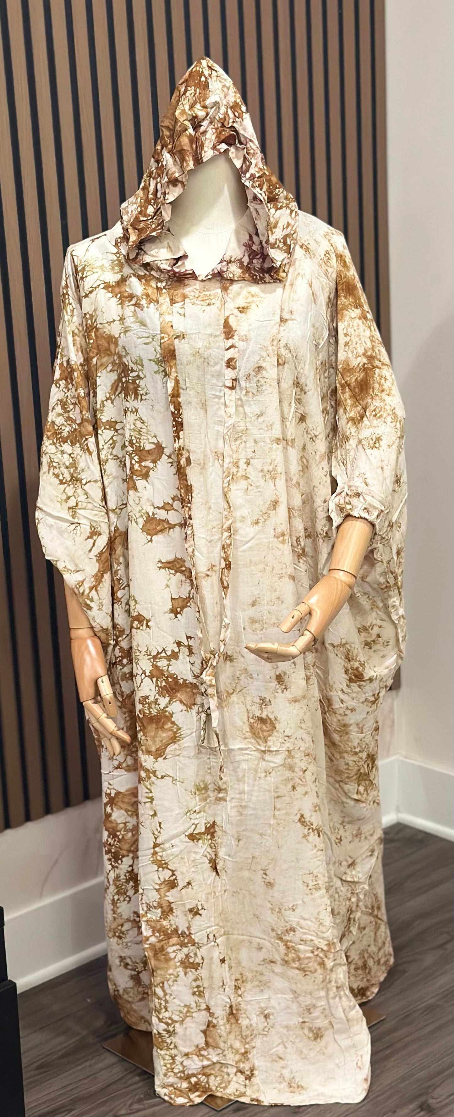 Handmade Tunique with Hoodie — Tie-Dye Fabric