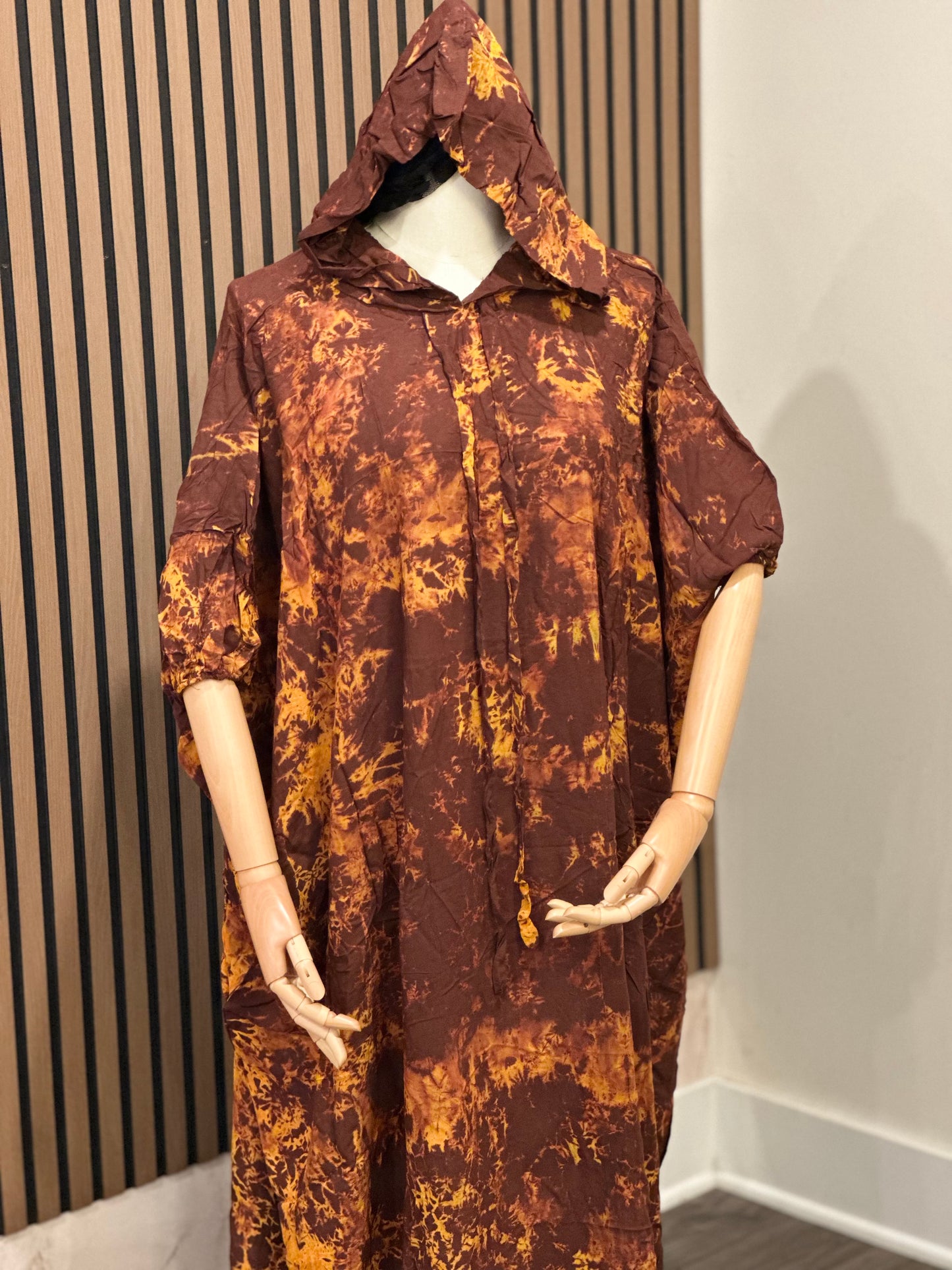 Handmade Tunique with Hoodie — Tie-Dye Fabric
