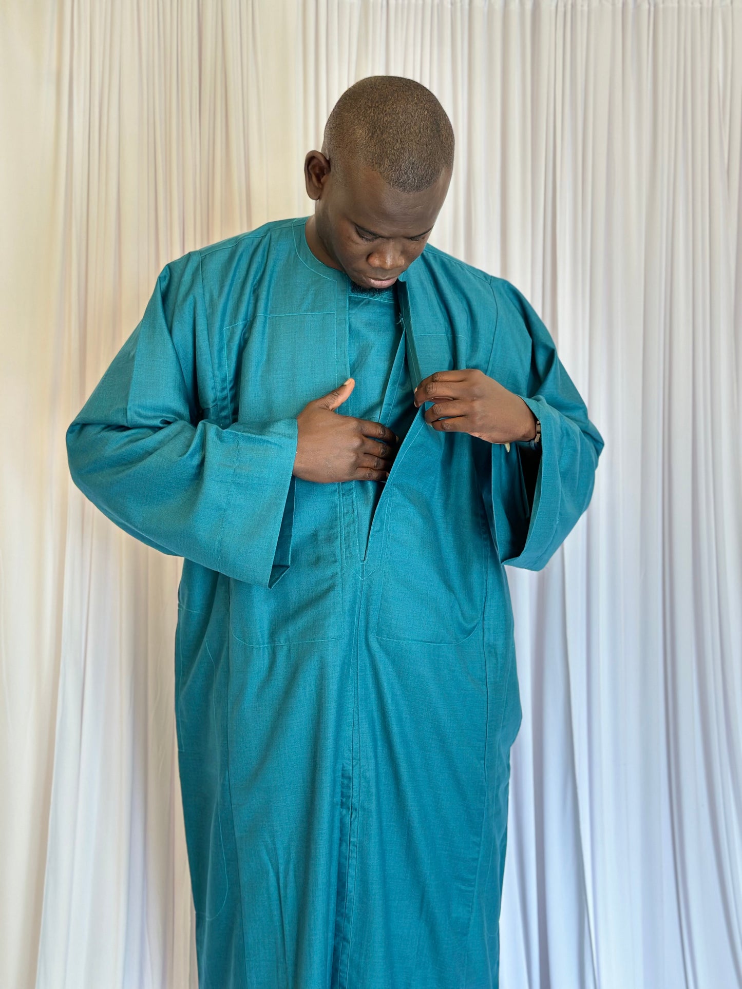 Turki Ndiarem Set – Kaftan with Jampût or Button-Down Underlayer (Super 100 Fabric)