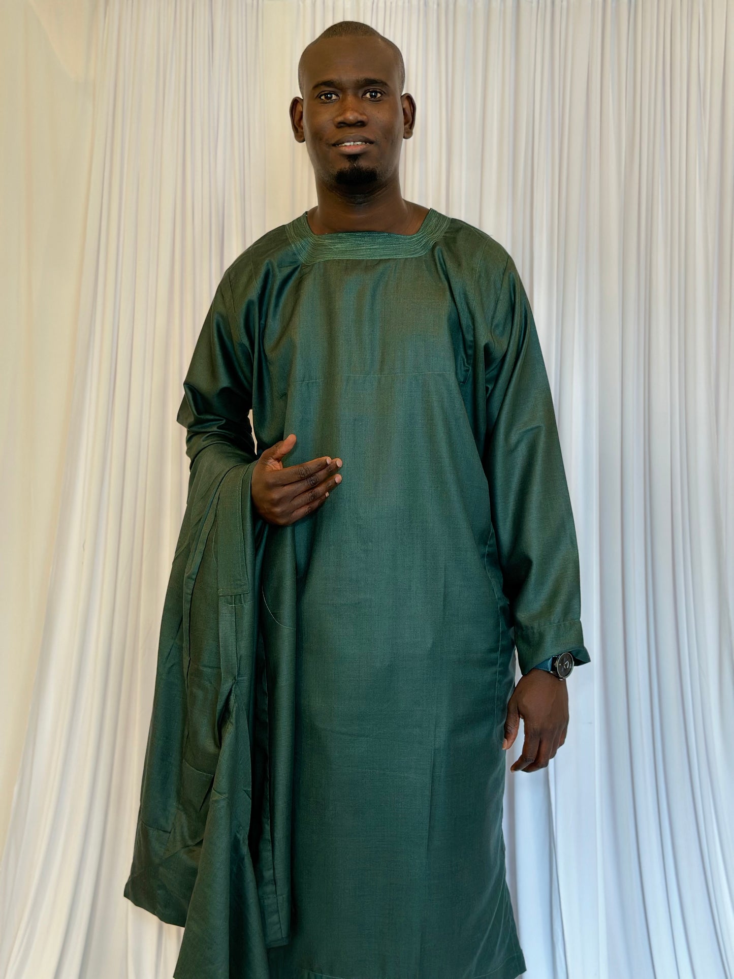 Turki Ndiarem Set – Kaftan with Jampût or Button-Down Underlayer (Super 100 Fabric)