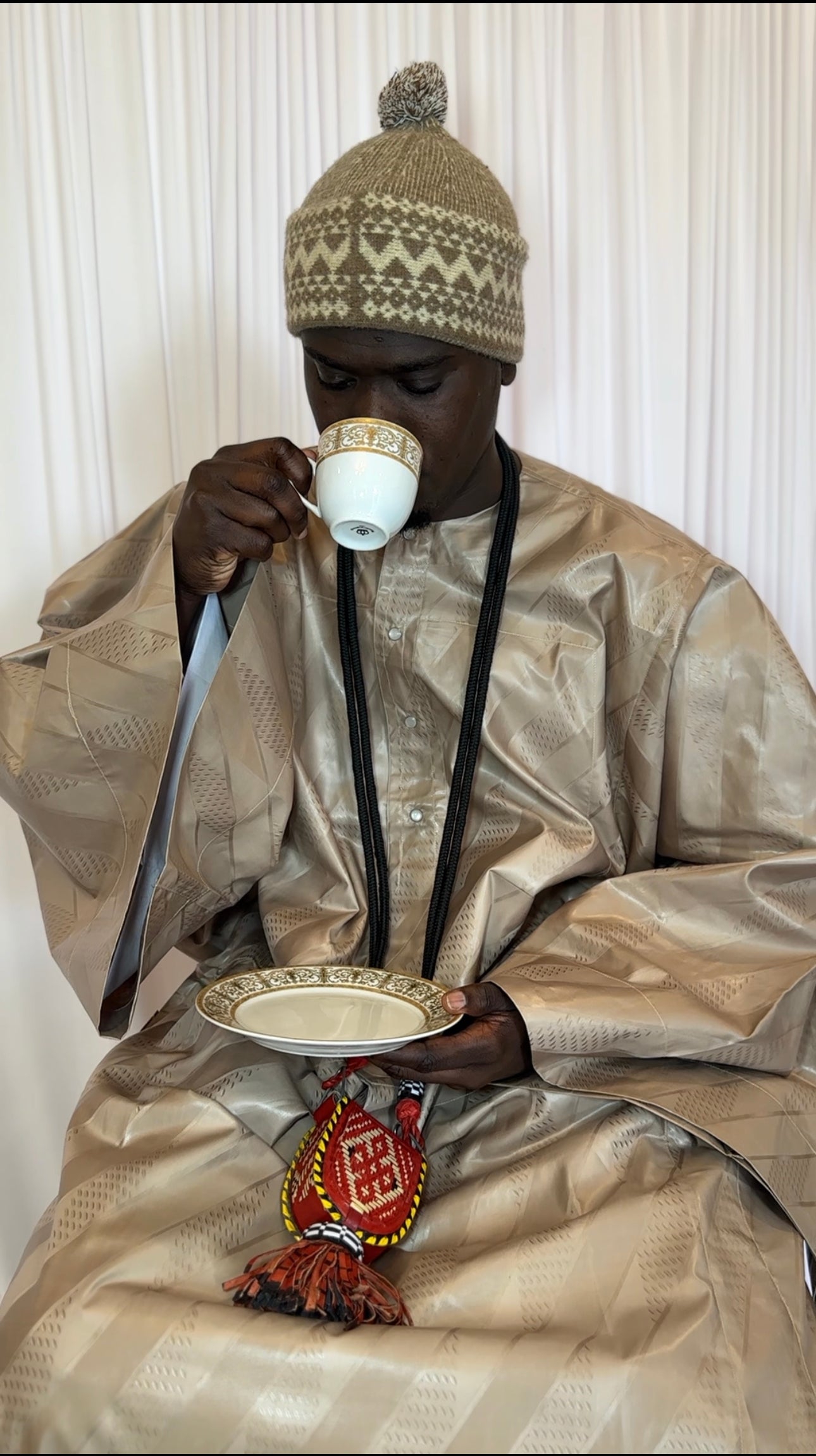 Baye Sohinbou – Traditional Senegalese Mouride Men’s Attire (Bazin Riche Fabric)